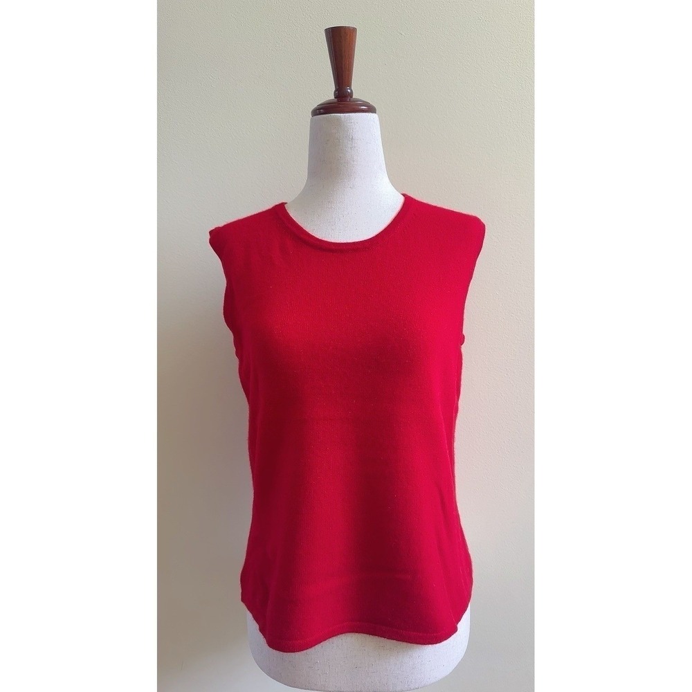 Cynthia Taylor 100% Cashmere Knit Vest Size Small Red